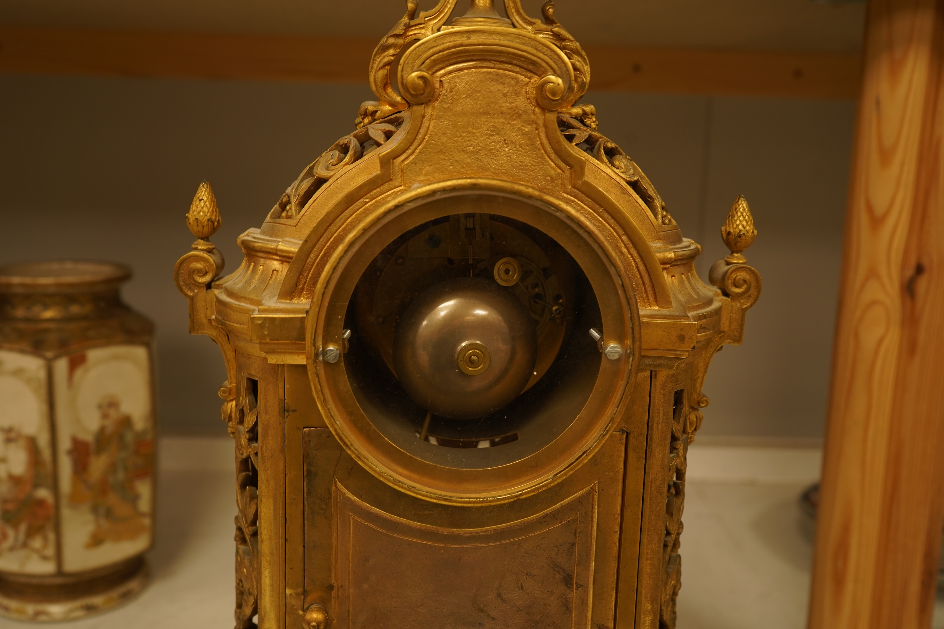 A Louis XIV style ormolu mantel clock, 54cm high